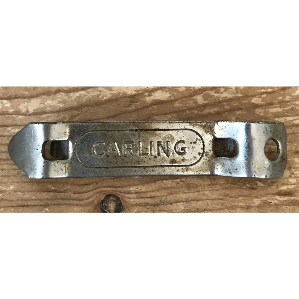 Vintage Mid Century Carling Beer Chrome Metal Bottle Opener 3.5"